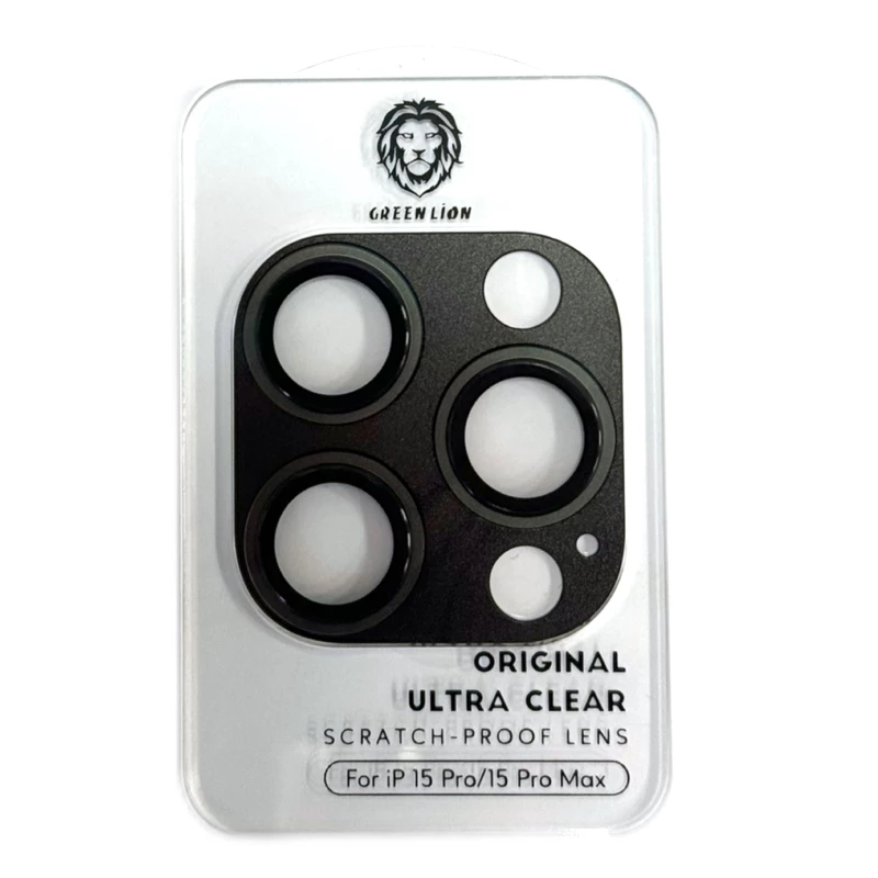 محافظ لنز دوربین گوشی اپل iPhone 15 Pro گرین لاین مدل HD Plus-آبی 