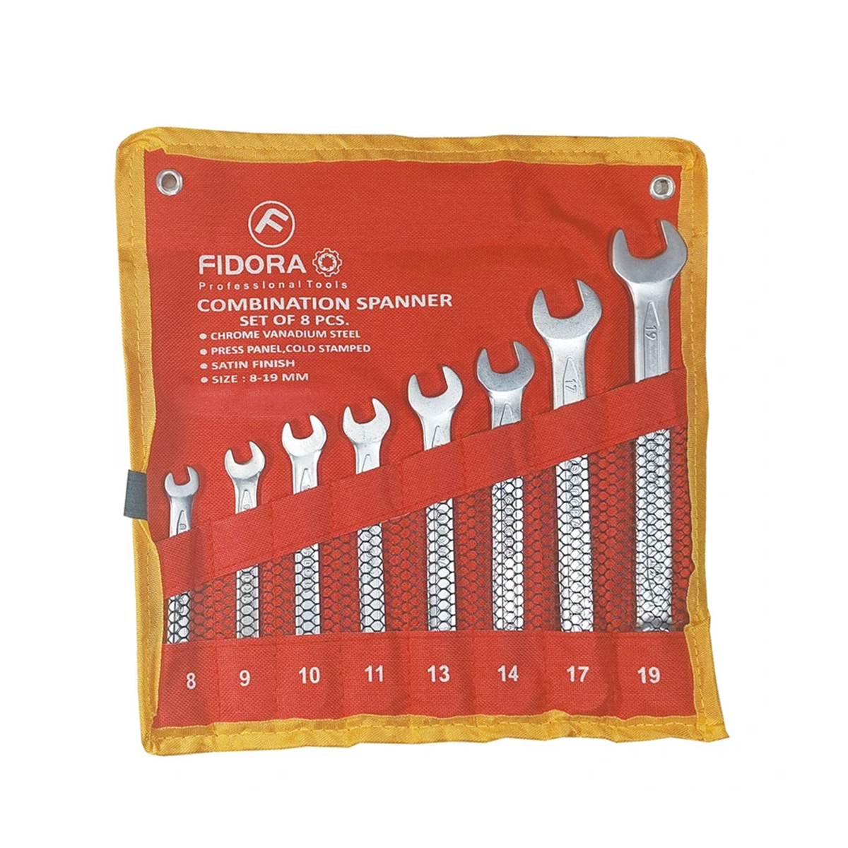 آچار یکسر تخت یکسر رینگی فیدورا مدل FI-00819 مجموعه 8 عددی