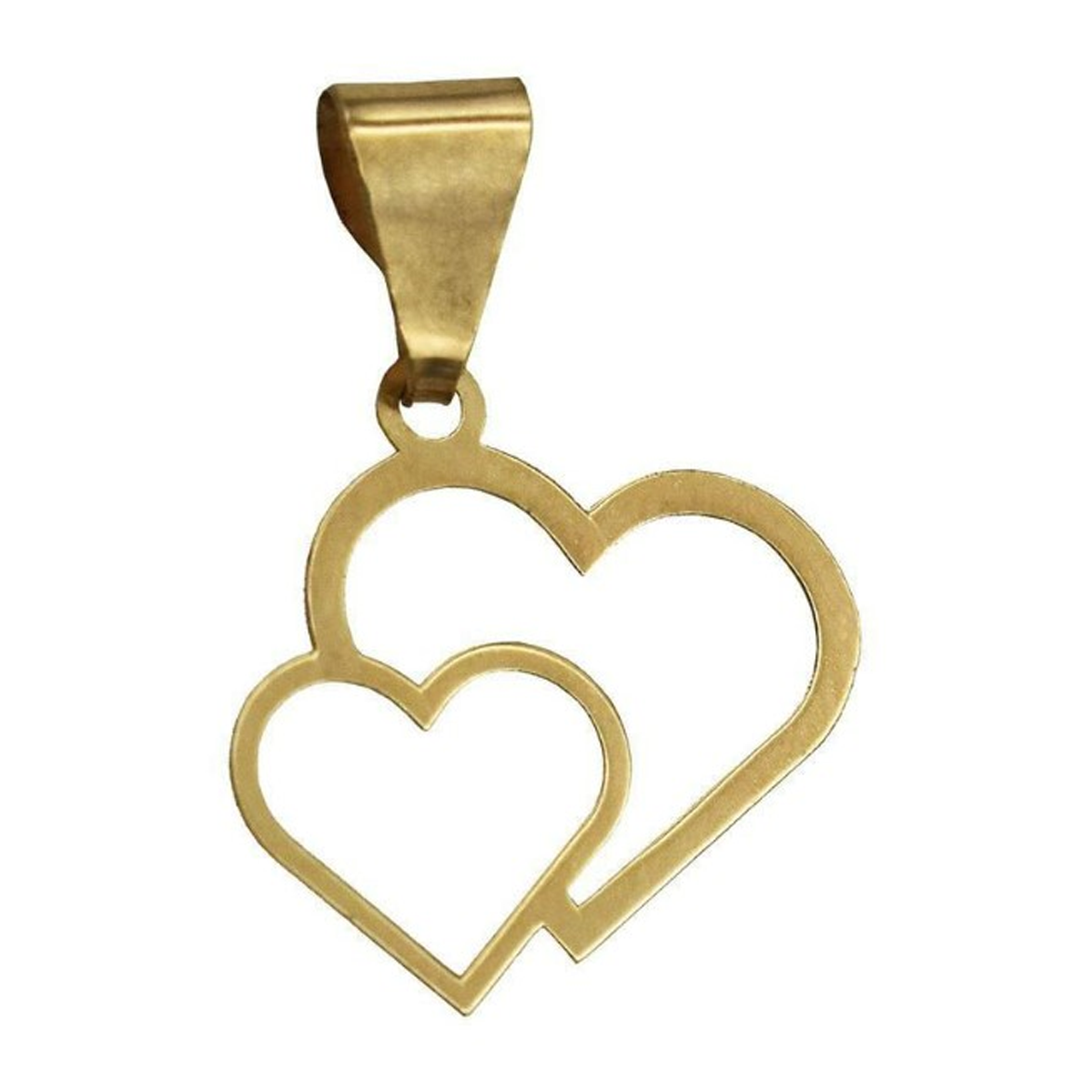 پلاک طلا زنانه طرح دو قلب قو طلایی کد P035433-1.00