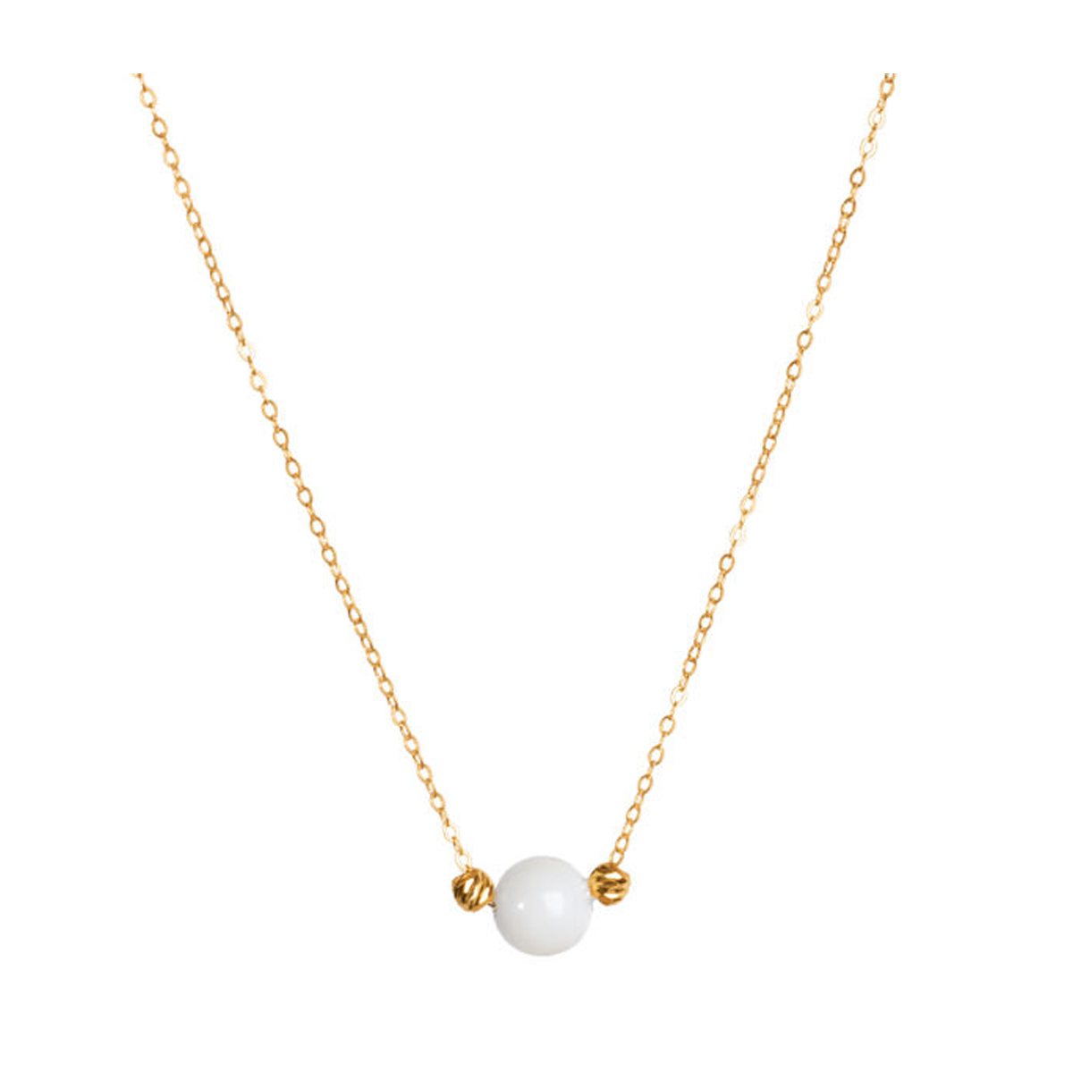 گردنبند طلا زنانه طرح مروارید و البرنادو قو طلایی کد N007980-1.20