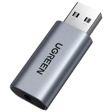 مبدل یو اس بی به جک 3.5 میلی متری یوگرین مدل CM383-نقره‌ای