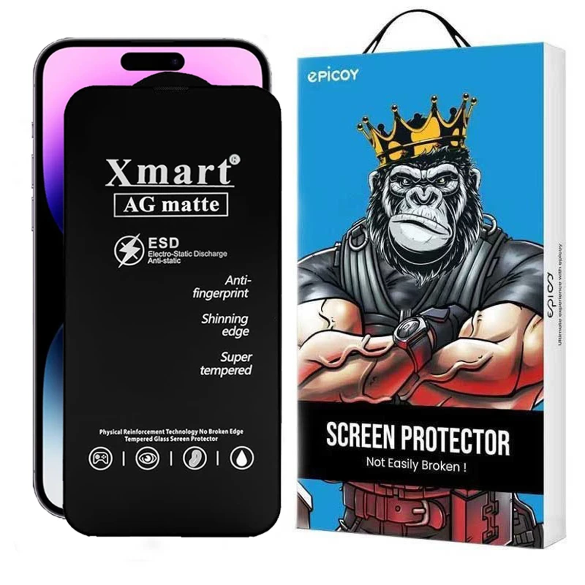 گلس گوشی مات اپل iphone 16 Plus/15 Plus/14 Pro Max اپیکوی مدل Xmart Ag Matte
