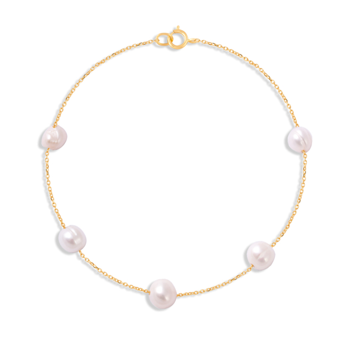 دستبند طلا زنانه مدل مروارید ظریف-0.58