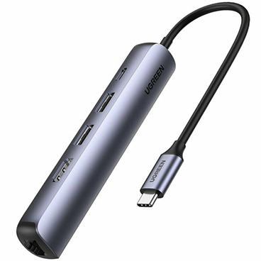 هاب USB-C یوگرین 5 پورت مدل CM418-خاکستری