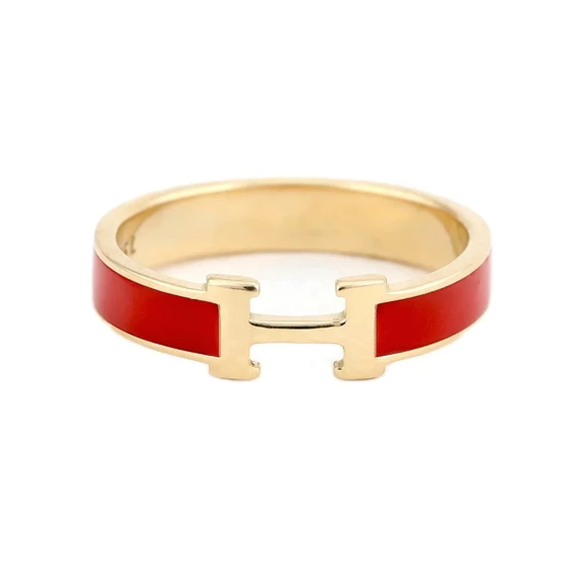 انگشتر طلا 18 عیار زنانه بان گالری مدل هرمس پهن قرمز سایز 52-2.39