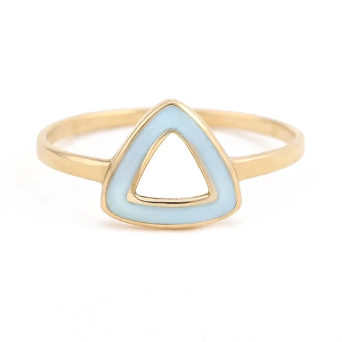 انگشتر طلا 18 عیار زنانه بان گالری مدل ماهورا آبی سایز 53-1.15