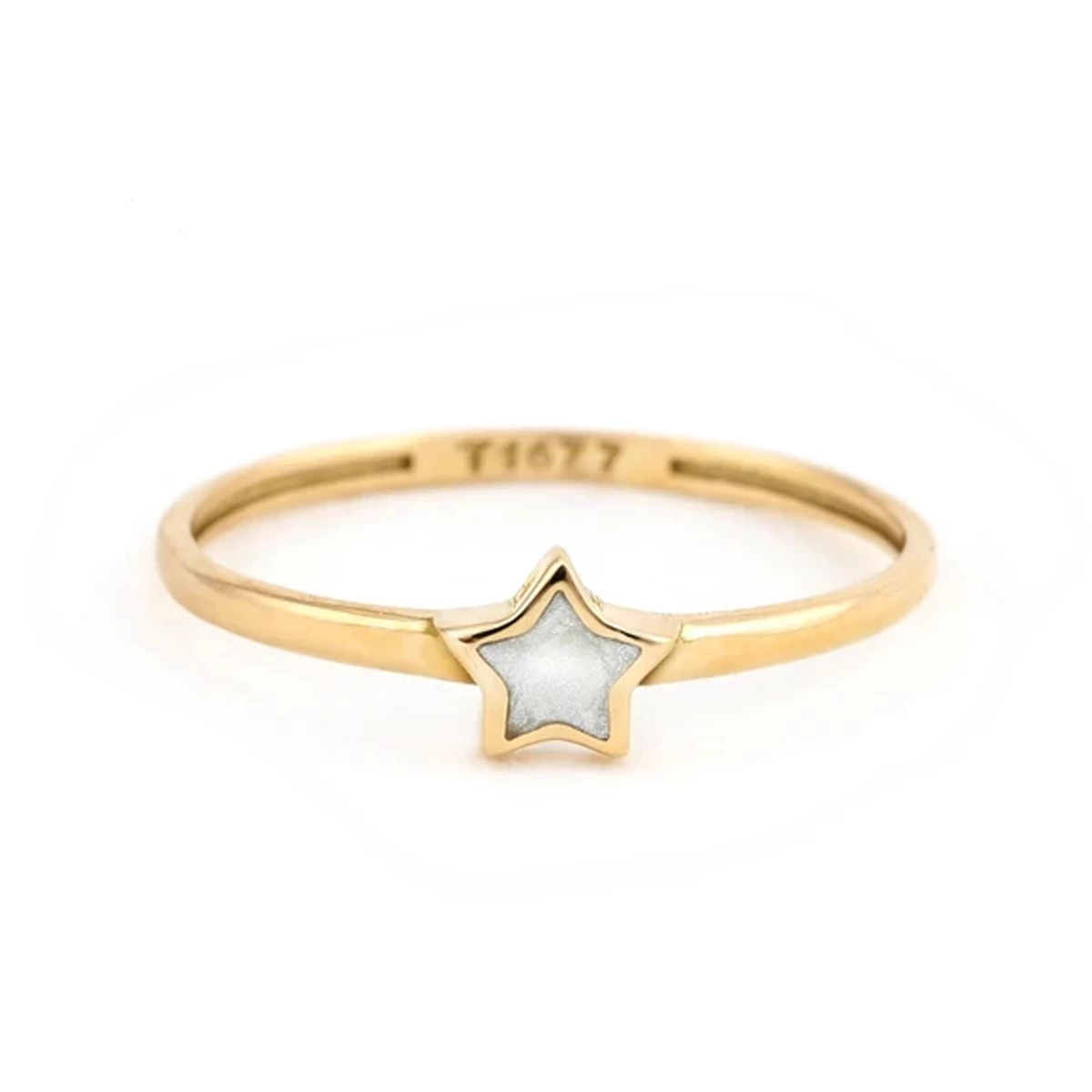 انگشتر طلا 18 عیار زنانه بان گالری مدل ستاره کوچک سایز 53-0.85