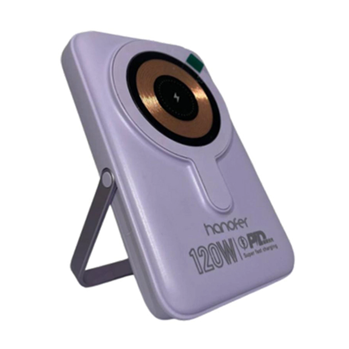 پاوربانک بی سیم 4 خروجی هانوفر ظرفیت 10000 میلی آمپر ساعت 22.5 وات-بنفش روشن