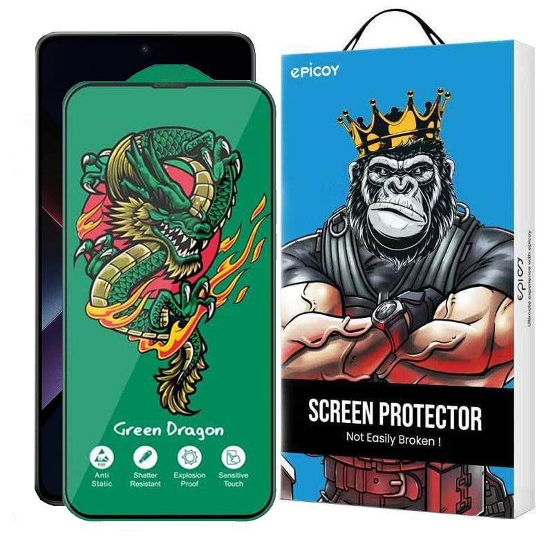 محافظ صفحه نمایش اپیکوی مدل Green Dragon ExplosionProof مناسب برای گوشی موبایل شیائومی Poco X7 Pro/X7/X6 Pro/X6
