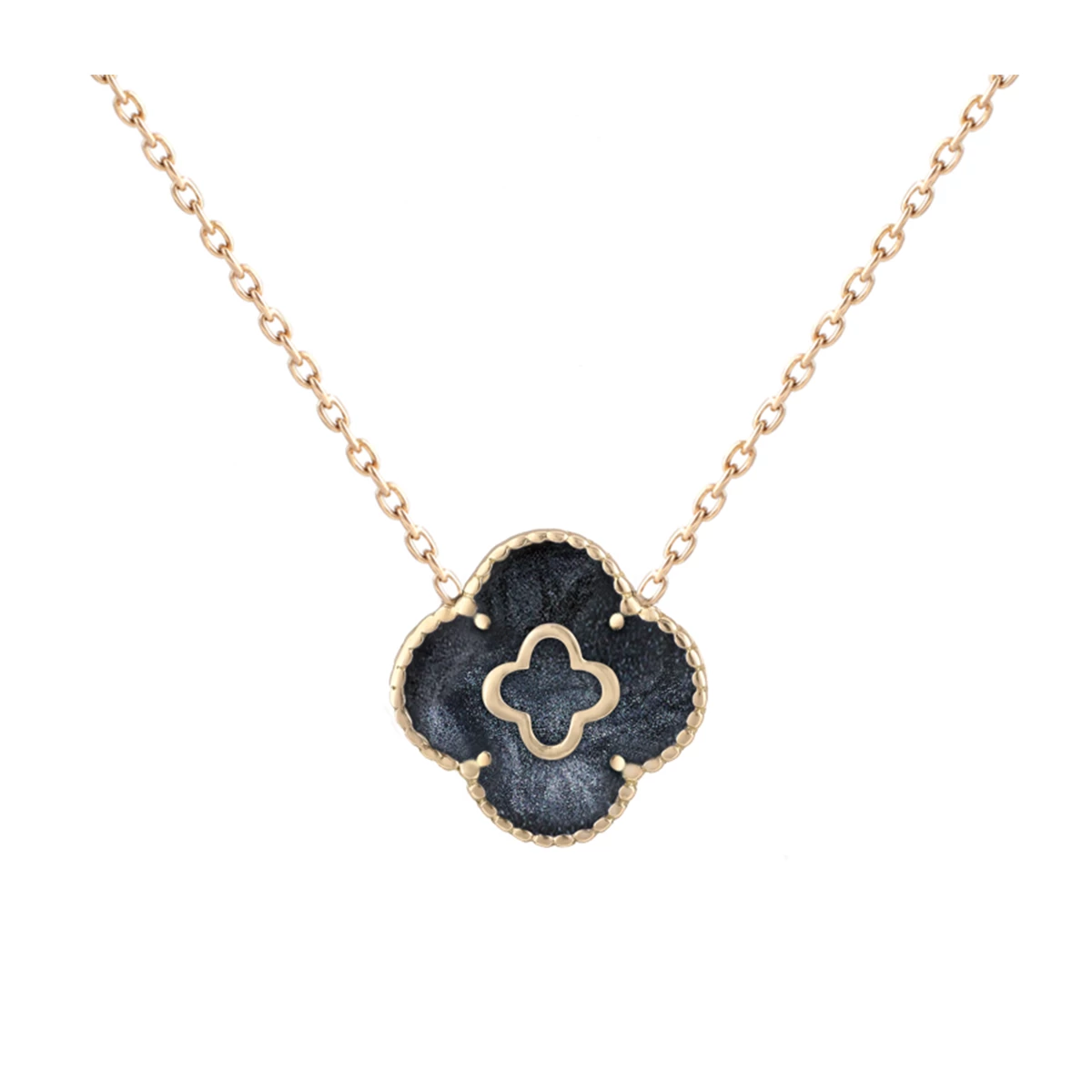 گردنبند طلا زنانه بان گالری مدل ونکلیف گوارسه دوبل مشکی-1.65