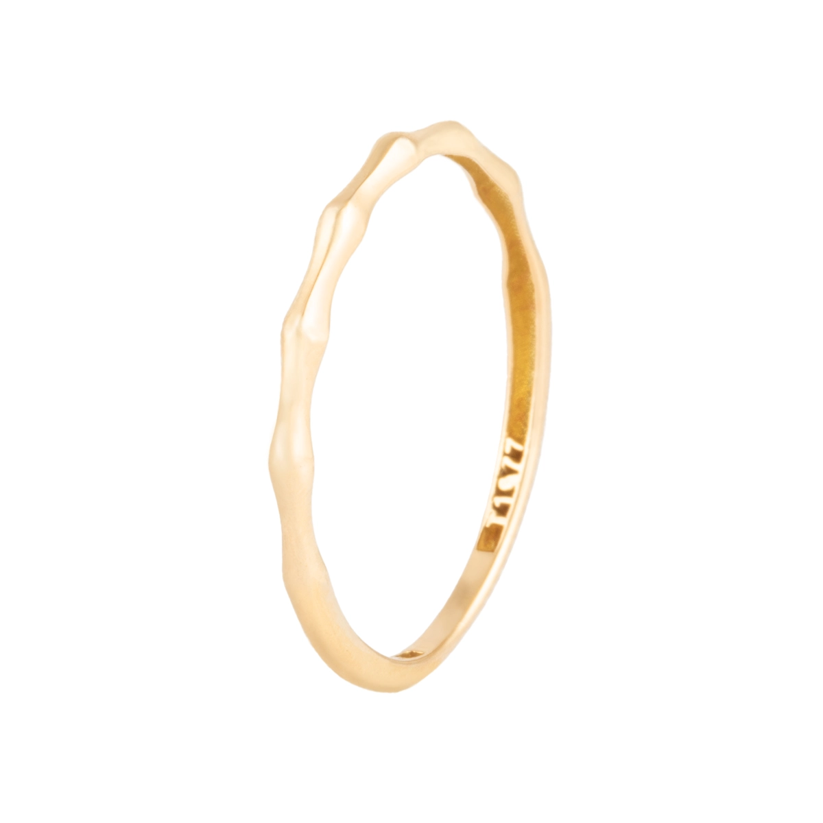 انگشتر طلا 18 عیار زنانه بان گالری مدل مینیمال بامبو-0.86
