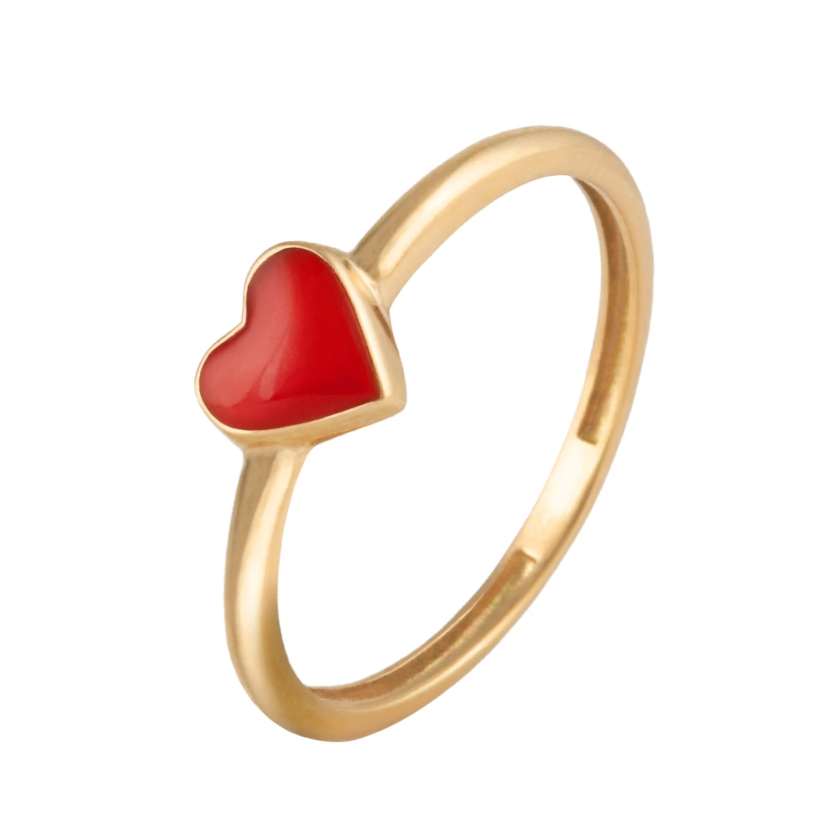 انگشتر طلا 18 عیار زنانه بان گالری مدل قلب تک سایز 53-1.60