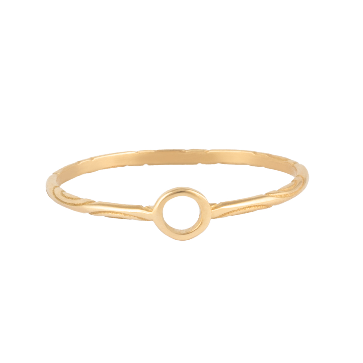 انگشتر طلا 18 عیار زنانه بان گالری مدل مینیمال دایره توخالی ماد-0.65