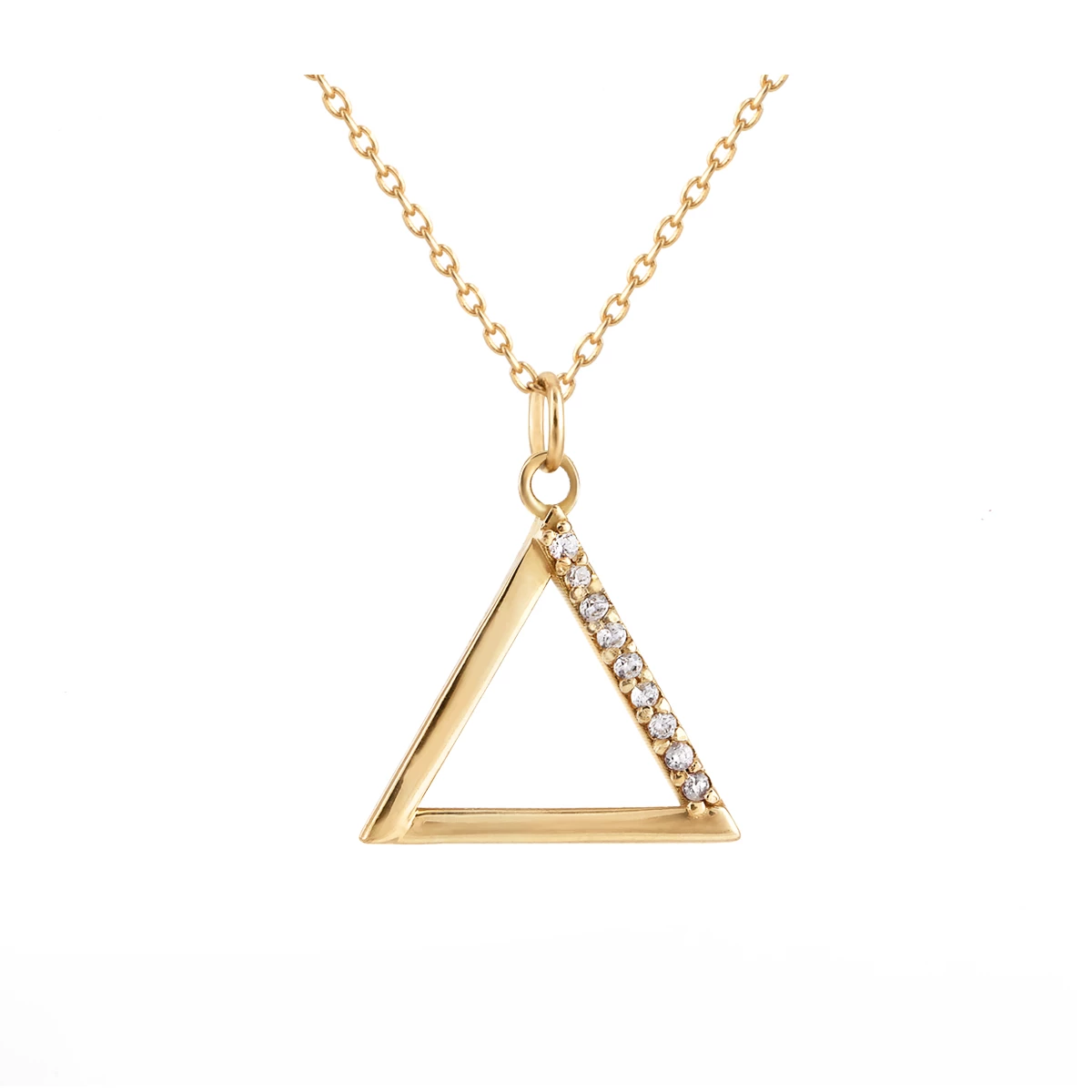 گردنبند طلا زنانه بان گالری مدل مثلت اوریگامی-1.90