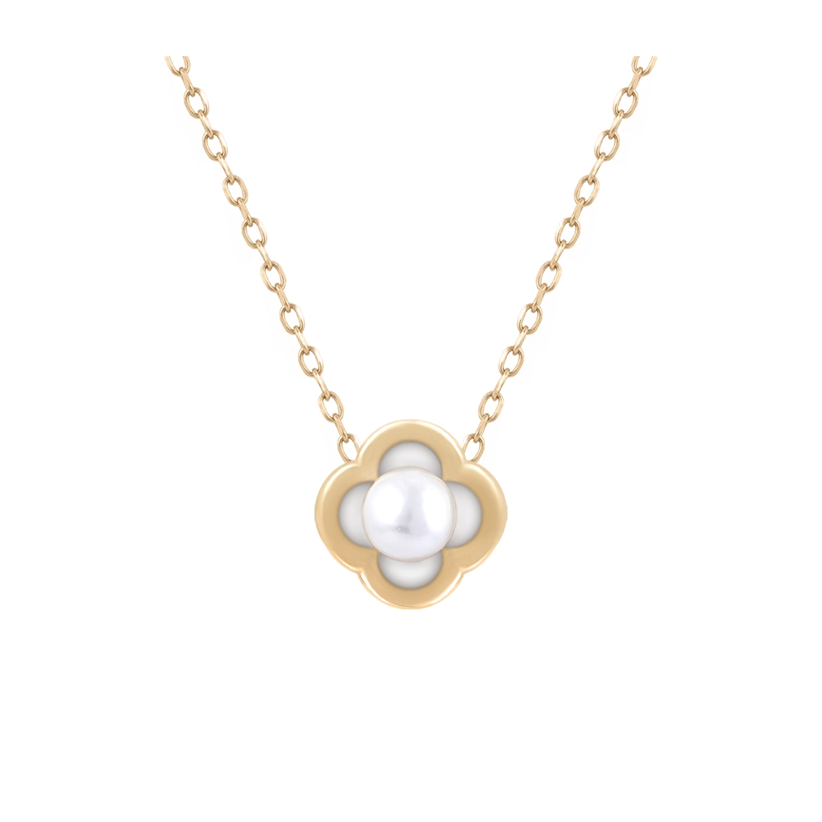 گردنبند طلا زنانه بان گالری مدل ونکلیف مروارید مینی-1.89