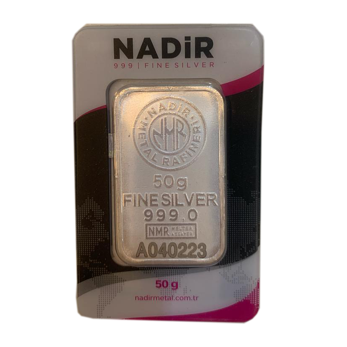 شمش نقره 50 گرمی نادیر