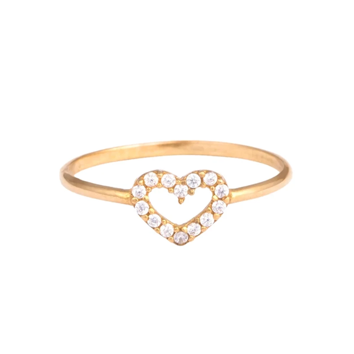 انگشتر طلا 18 عیار زنانه بان گالری مدل والنتین سفید سایز 53-0.83