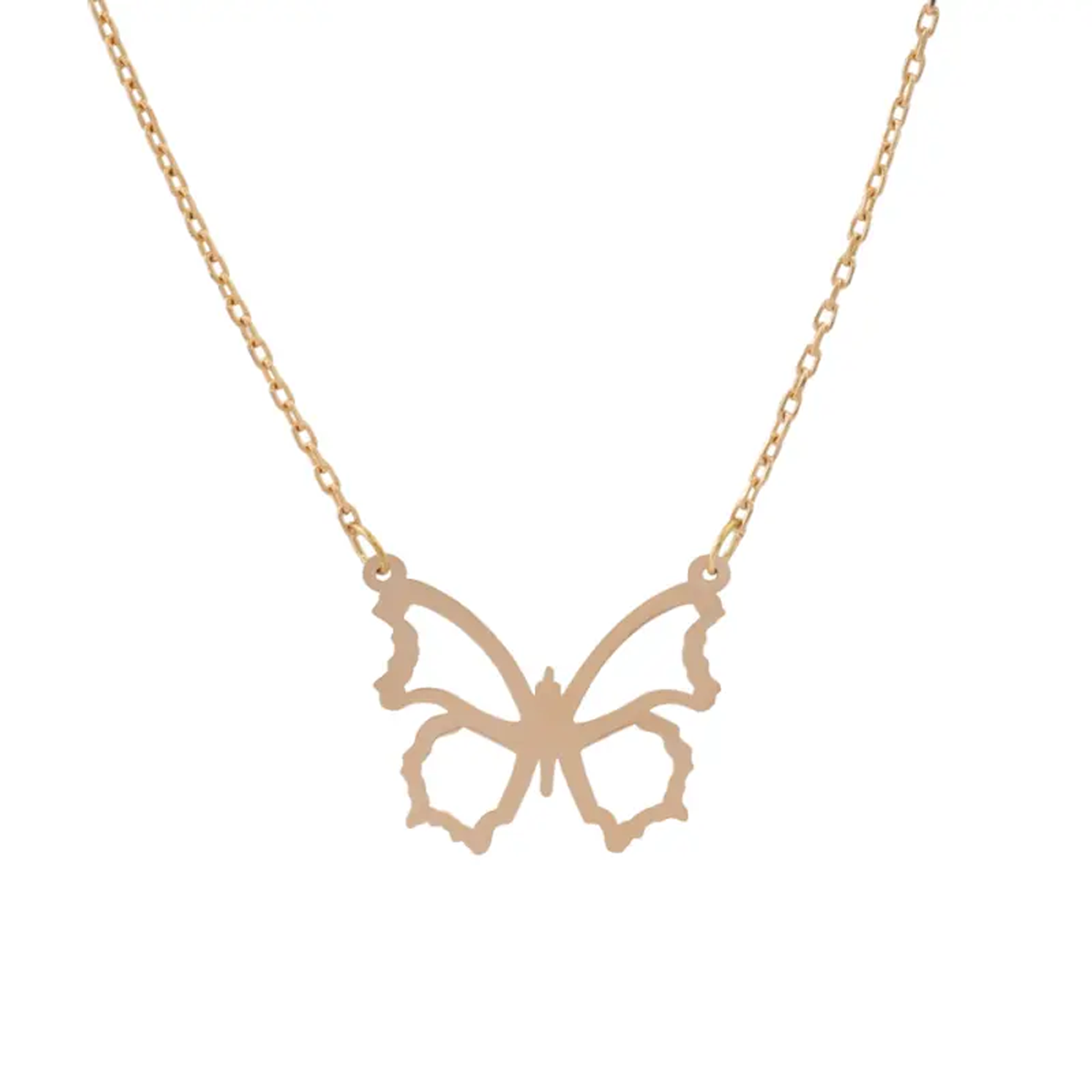  گردنبند طلا زنانه مدل نقش پروانه کد 2423-1.46