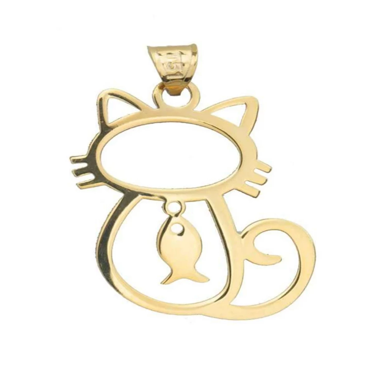 آویز طلا زنانه طلای ترنم طرح گربه-0.38
