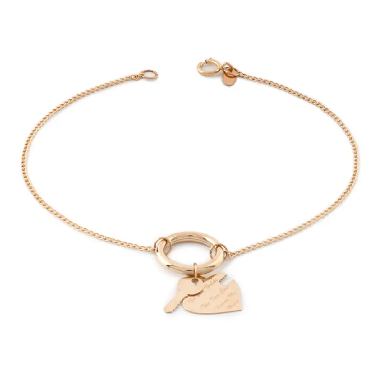 دستبند طلا زنانه مدل  قفل و کليد کد 2415-1.86