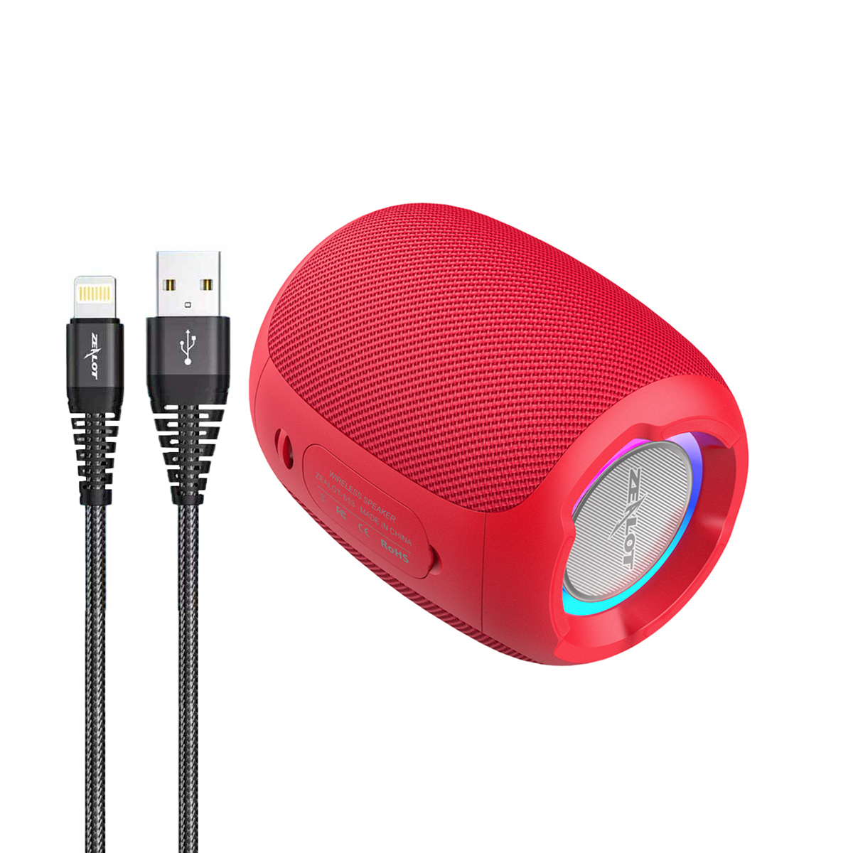 اسپیکر بلوتوثی قابل حمل زیلوت مدل S53 به همراه هدیه کابل لایتنینگ زیلوت مدل C03i