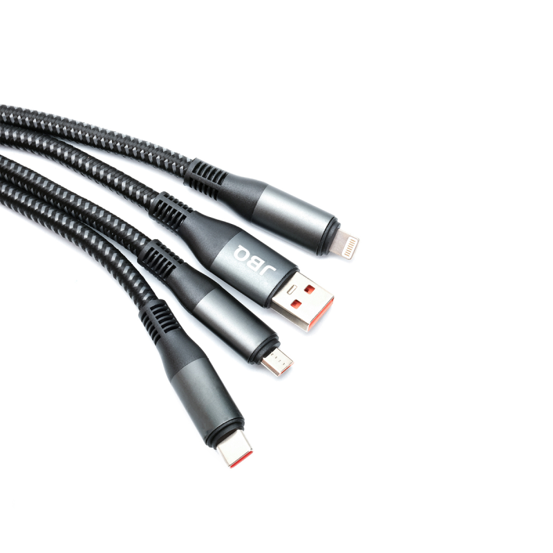  کابل تبدیل USB به Micro USB , Lightning , USB-C جی بی کیو مدل CA-633 طول 1 متر