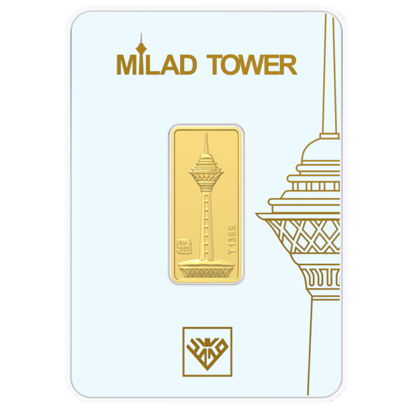 شمش طلا 24 عیار طلای محمد مدل برج میلاد کد SM3000-3.00