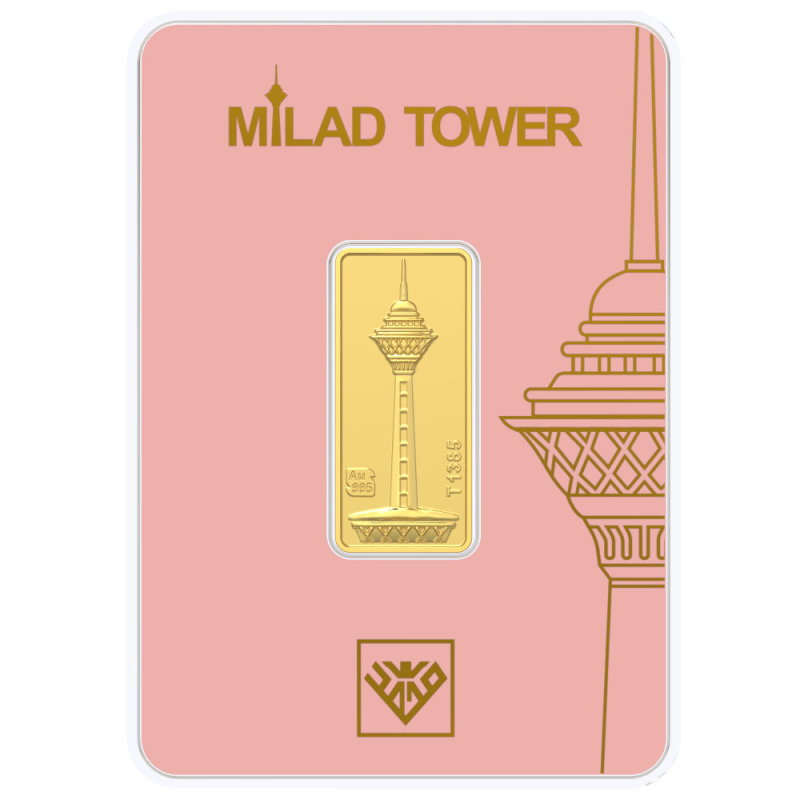 شمش طلا 2 گرمی 24 عیار طلای محمد مدل برج میلاد کد SM2000