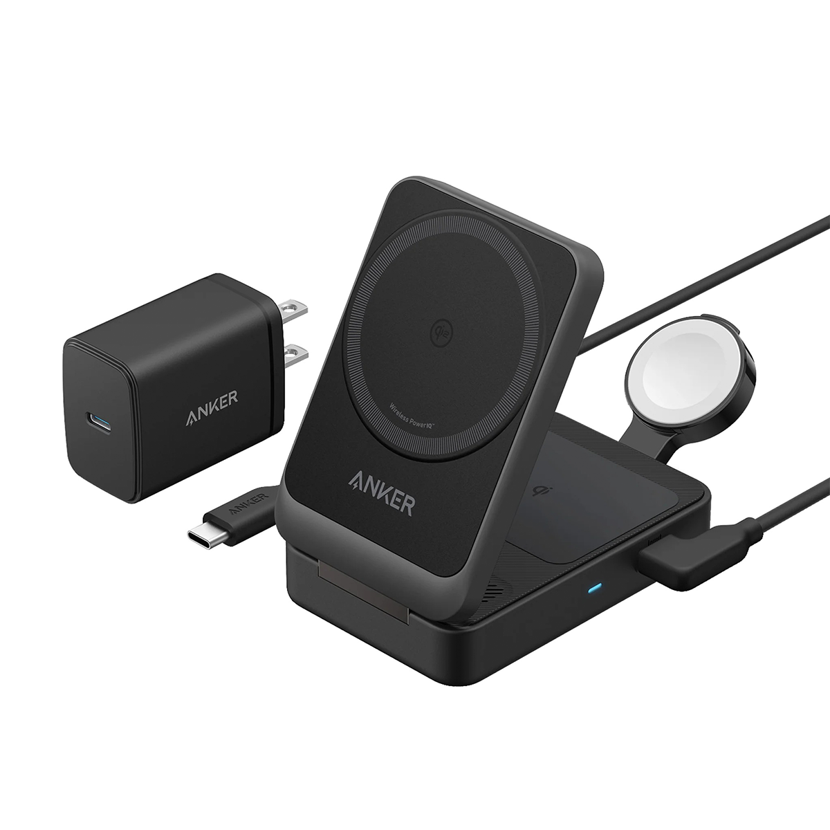 شارژر بی سیم انکر مدل MagGo Foldable 3-in-1 B2557 توان 15 وات شارژر بی سیم انکر مدل MagGo Foldable 3-in-1 B2557 توان 15 وات