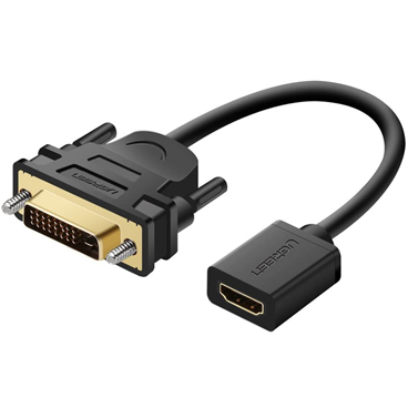 مبدل DVI به HDMI یوگرین مدل 20118 طول 22 سانتی متر-مشکی