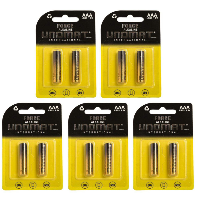 باتری نیم قلمی یونومات مدل Force Alkalaine بسته 10 عددی