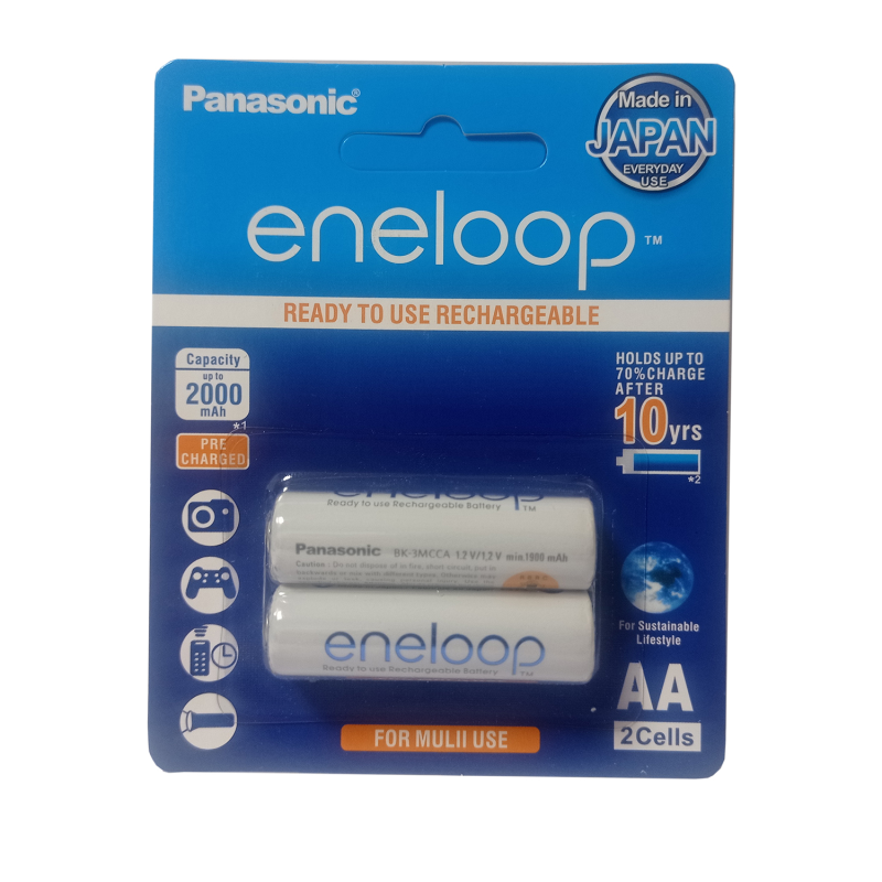 باتری قلمی قابل شارژ پاناسونیک مدل bk3mcce-4bt-Eneloop pro بسته 2 عددی