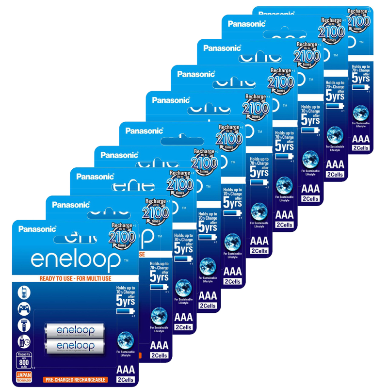 باتری نیم قلمی قابل شارژ پاناسونیک مدل eneloop بسته 20 عددی باتری نیم قلمی قابل شارژ پاناسونیک مدل eneloop بسته 20 عددی