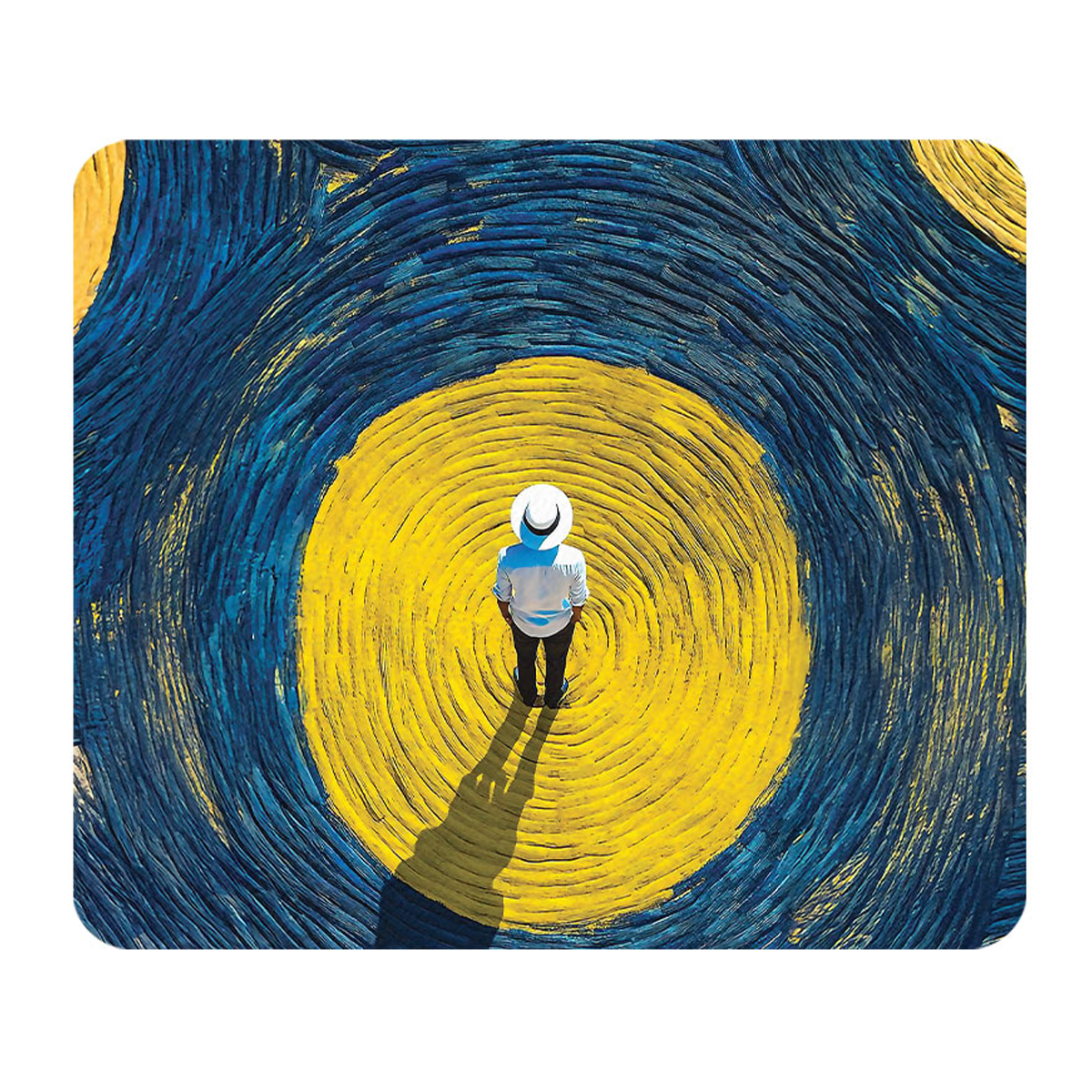 ماوس پد مستر پیکد طرح مرد وسط دایره زرد کد PCD-MP1160