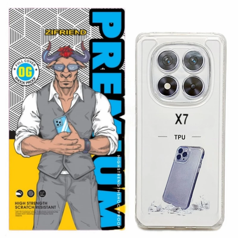 کاور گوشی پوکو X7 زیفرند مدل ژله ای محافظ لنز دار-بی رنگ شفاف