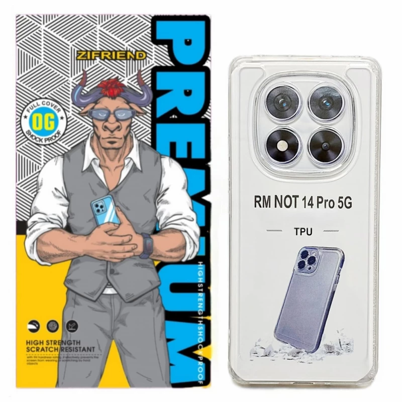 کاور گوشی شیائومی Redmi Note 14 Pro 5G زیفرند مدل ژله ای-بی رنگ شفاف