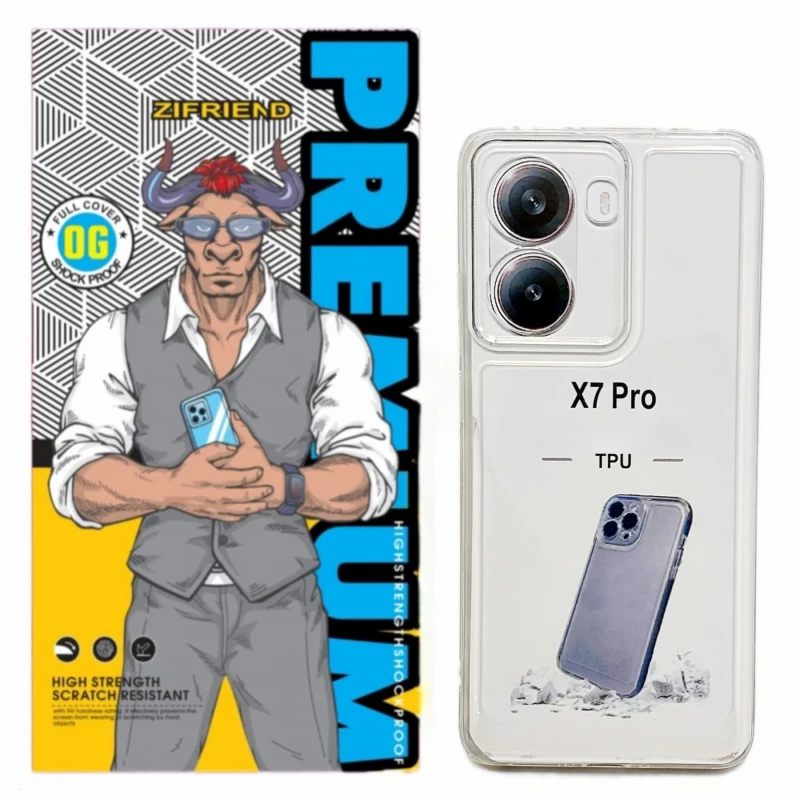 کاور گوشی پوکو X7 Pro زیفرند مدل ژله ای محافظ لنز دار-بی رنگ شفاف