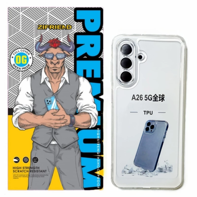 کاور گوشی سامسونگ Galaxy A26 زیفرند مدل ژله ای محافظ لنز-بی رنگ شفاف