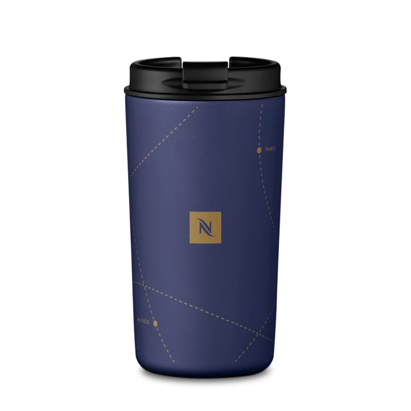 ماگ سفری نسپرسو مدل festive لیمیتد گنجایش 0.4 لیتر-سرمه‌ای