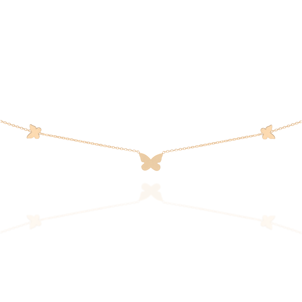 گردنبند طلا زنانه مدل سه پروانه-1.75 گردنبند طلا زنانه مدل سه پروانه-1.75