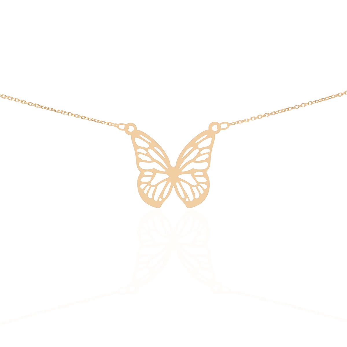  گردنبند طلا زنانه مدل پروانه مشبک-1.69