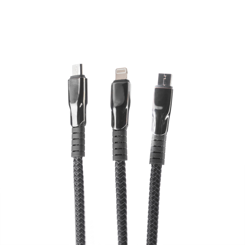 کابل تبدیل USB به USB-C , LIGHTNING , MICRO USB جی بی کیو مدل DT-U33 طول 1.5 متر