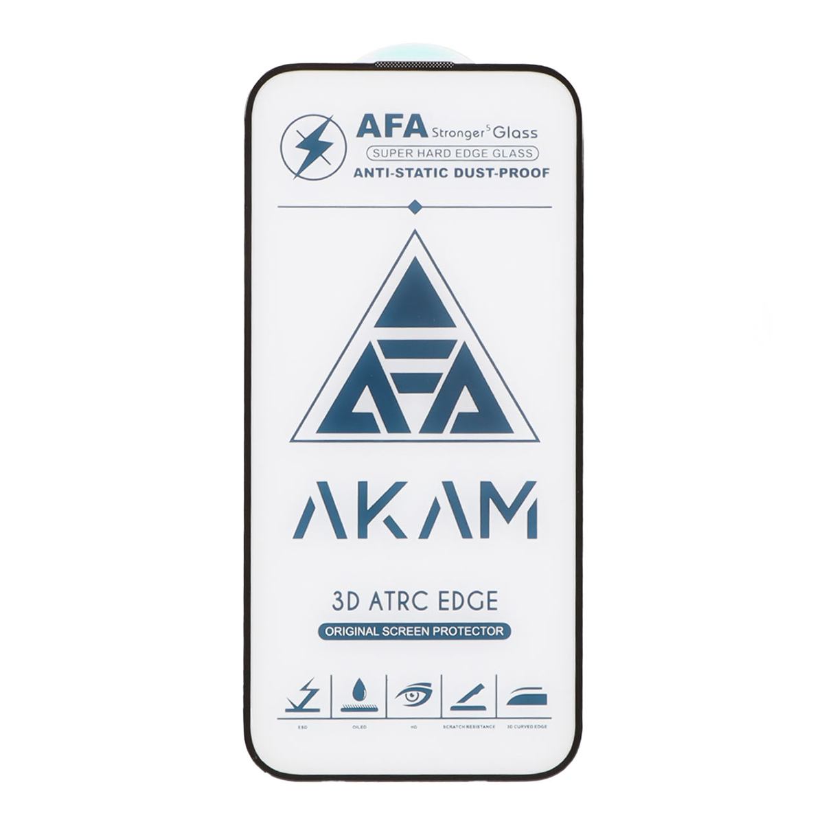 محافظ صفحه نمایش شیشه ای گوشی اپل iPhone 15 Pro آکام مدل Full Cover ESD