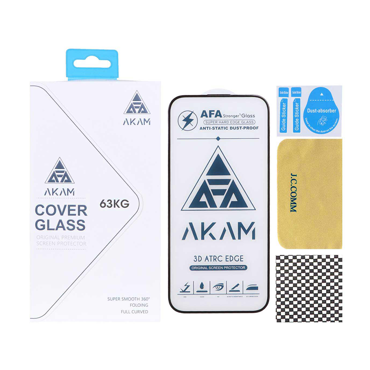 محافظ صفحه نمایش شیشه ای گوشی اپل iPhone 15 Pro Max آکام مدل Full Cover ESD