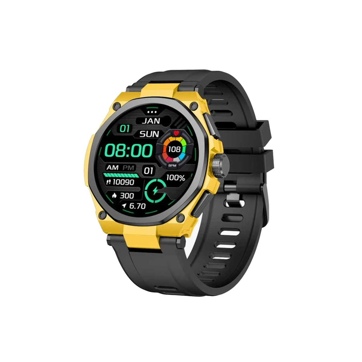 ساعت هوشمند گرین لاین مدل Grand Smart-بدنه طلایی بند مشکی