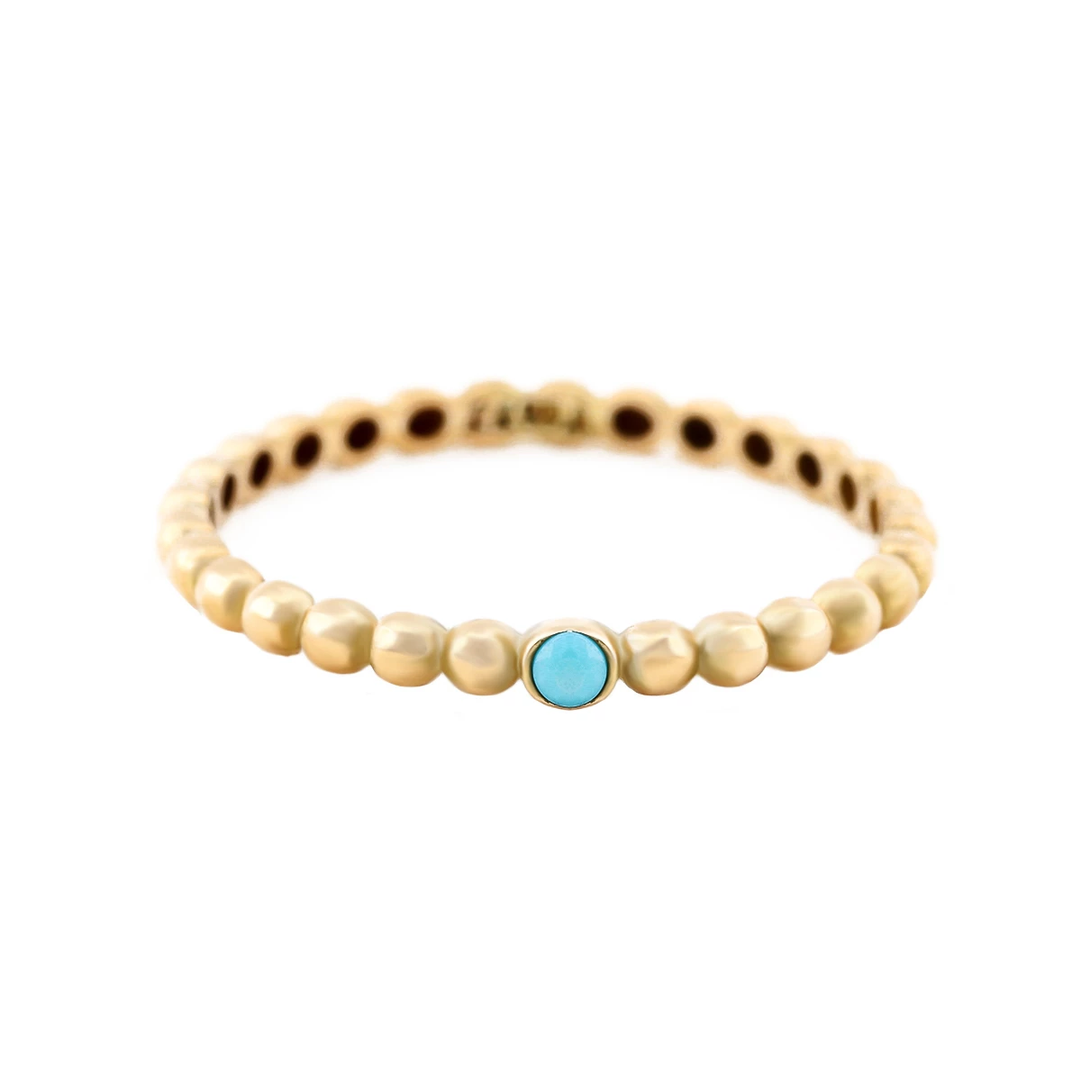 انگشتر طلای زنانه 18 عیار بان گالری مدل لانا فیروزه ای