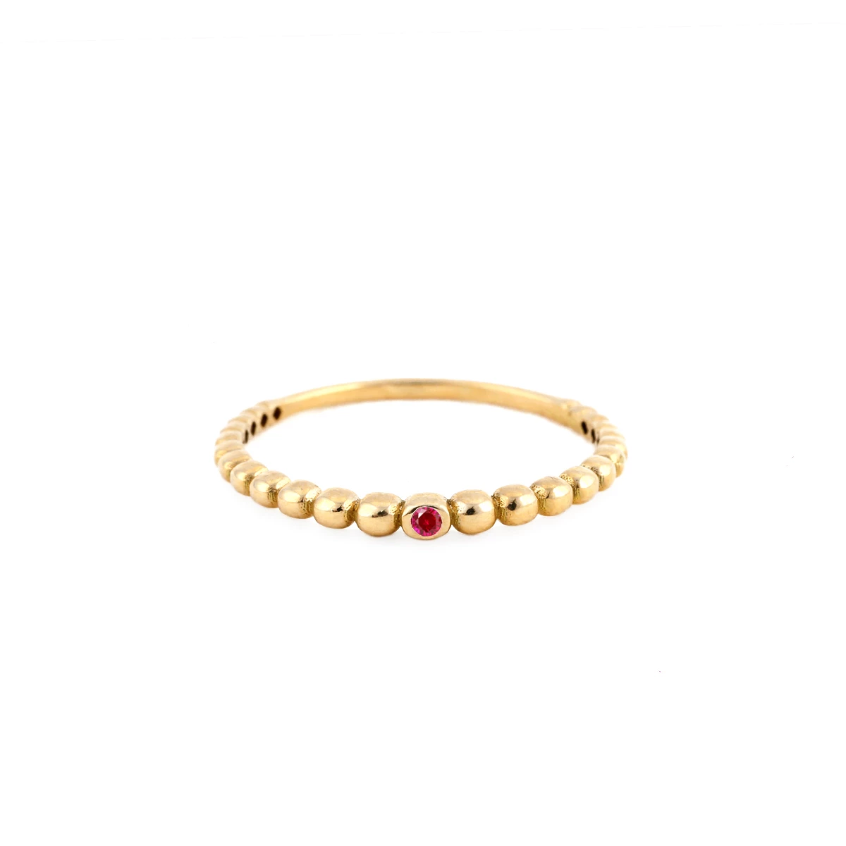 انگشتر طلای زنانه 18 عیار بان گالری مدل لانا باریک سرخابی-1.15