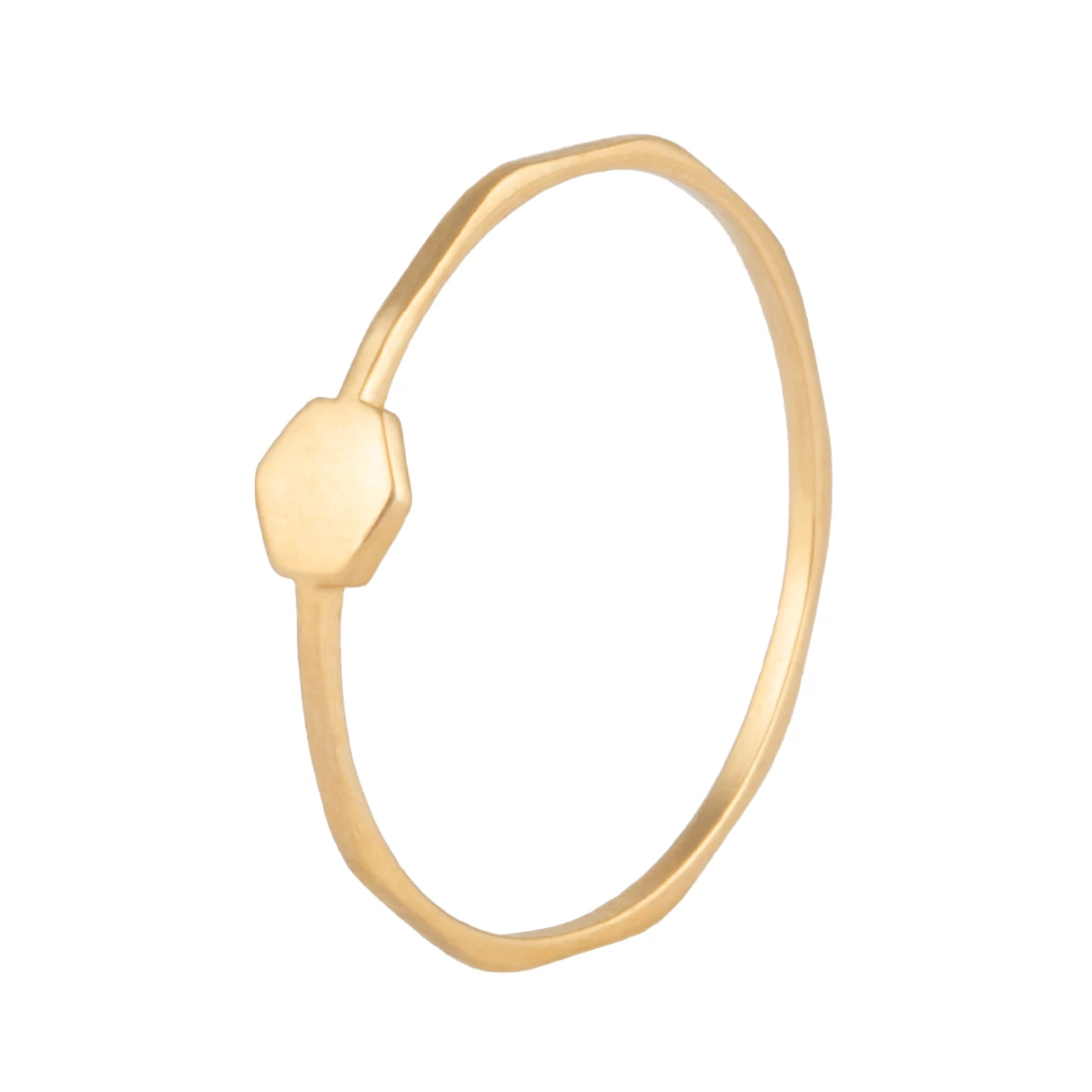 انگشتر طلای زنانه 18 عیار بان گالری مدل هگزا مهره