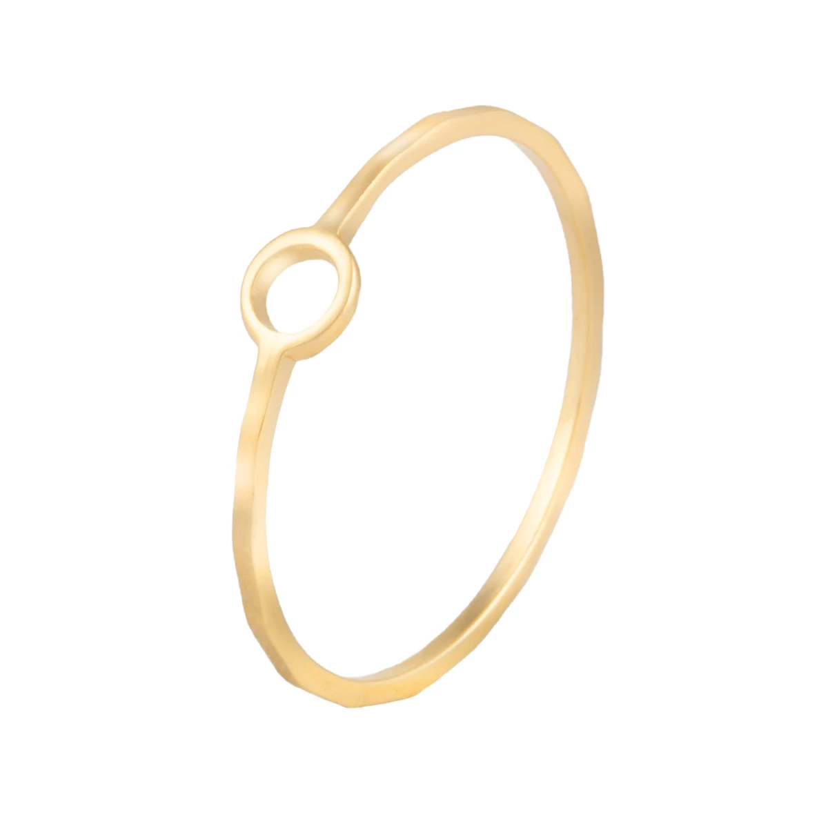 انگشتر طلای زنانه 18 عیار بان گالری مدل مینیمال دایره توخالی همرد-0.53