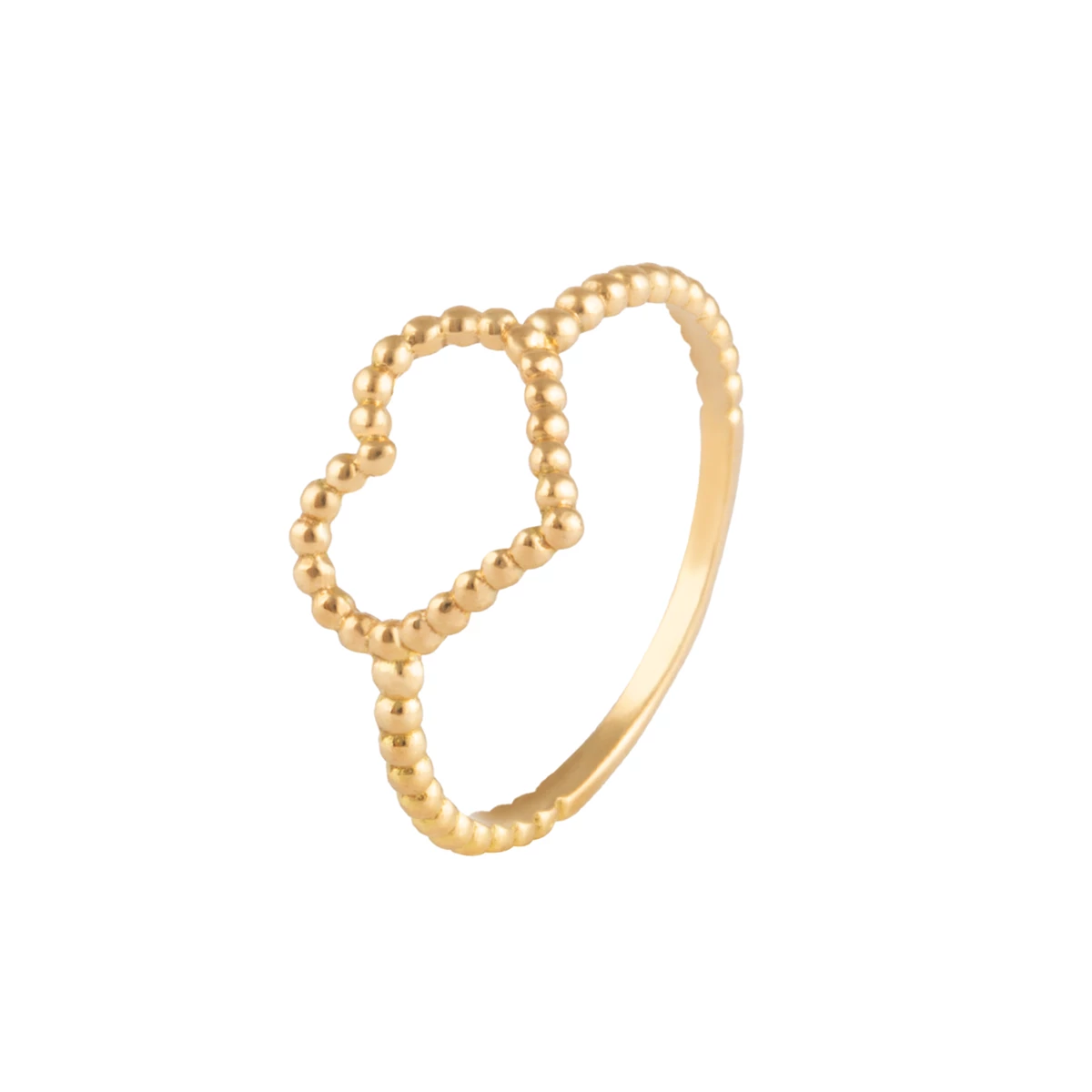 انگشتر طلای زنانه 18 عیار بان گالری مدل بند انگشتی قلب گوارسه-0.94